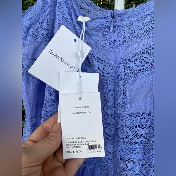 Z Zimmermann COCO LACE-TRIMMED COTTON-VOILE DRESS IN Jacaranda BLUE - Picture 8 of 11